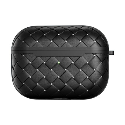 For AirPods Pro Weave Texture TPU Wireless Earphone Protective Case(Black)-garmade.com