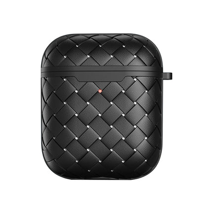 For AirPods 1 / 2 Weave Texture TPU Wireless Earphone Protective Case(Black)-garmade.com