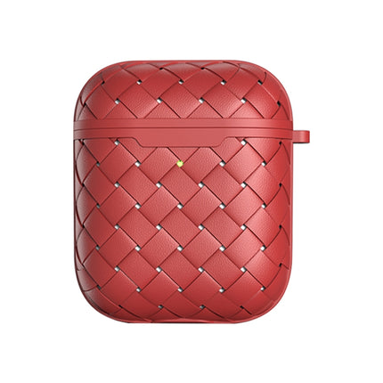 For AirPods 1 / 2 Weave Texture TPU Wireless Earphone Protective Case(Red)-garmade.com