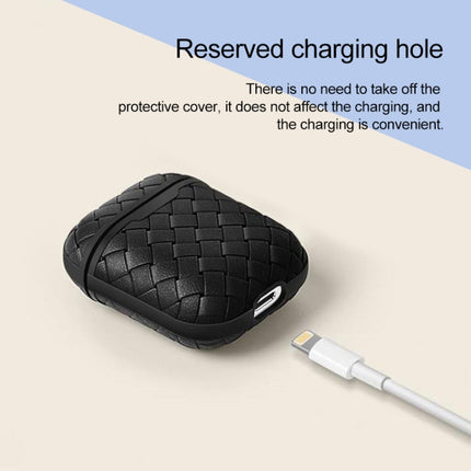 For AirPods 1 / 2 Weave Texture TPU Wireless Earphone Protective Case(Grey)-garmade.com