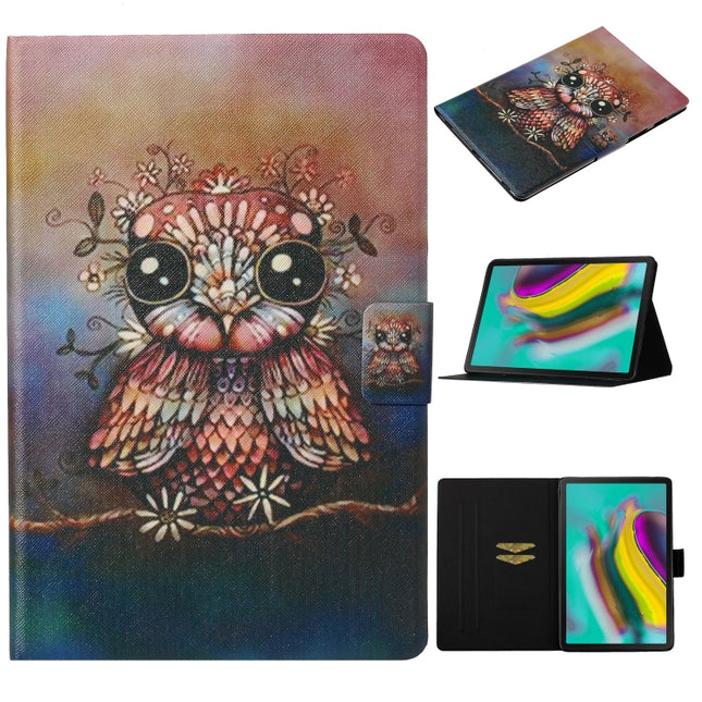 For Galaxy Tab S6 T860 / T865 Coloured Drawing Pattern Horizontal Flip Leather Case with Holder & Card Slot & Sleep / Wake-up Function(Owl)-garmade.com