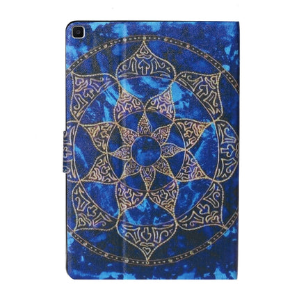 For Galaxy Tab A 8.0 (2019) T290 / T295 Coloured Drawing Pattern Horizontal Flip Leather Case with Holder & Card Slot(Blue Mandala)-garmade.com