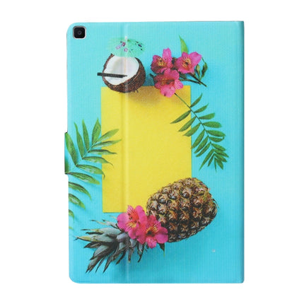 For Galaxy Tab A 8.0 (2019) T290 / T295 Coloured Drawing Pattern Horizontal Flip Leather Case with Holder & Card Slot(Pineapple)-garmade.com