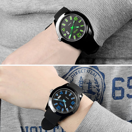 addies MY-1601 Regular Version Silicone Watchstrap Quartz Watch, Support Calendar, Size:S (Green)-garmade.com