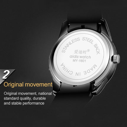 addies MY-1601 Luminous Version Silicone Watchstrap Quartz Watch, Support Calendar, Size:S(Yellow)-garmade.com