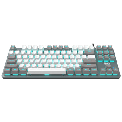 AULA F3287 Wired Color Matching Single Mode 87 Keys Mechanical Keyboard,Green Shaft(White)-garmade.com
