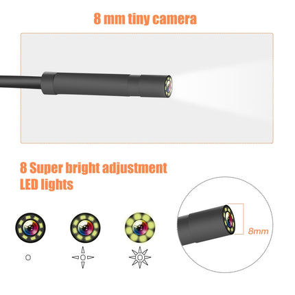 P40 8mm HD Waterproof Portable Integrated Hand-held Vertical Screen Industry Endoscope, Length:2m(Hardwire)-garmade.com