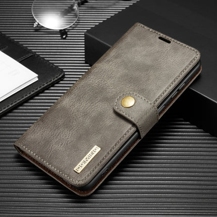 For Galaxy S20+ DG.MING Crazy Horse Texture Flip Detachable Magnetic Leather Case with Holder & Card Slots & Wallet(Grey)-garmade.com