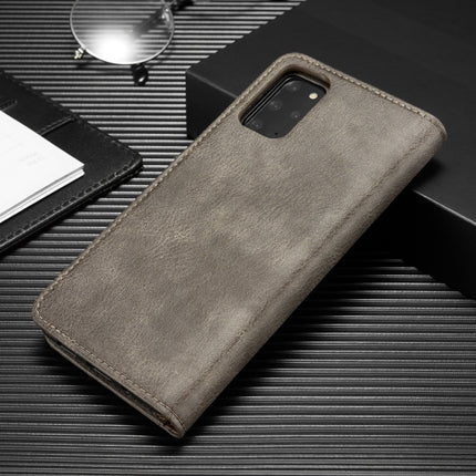For Galaxy S20+ DG.MING Crazy Horse Texture Flip Detachable Magnetic Leather Case with Holder & Card Slots & Wallet(Grey)-garmade.com