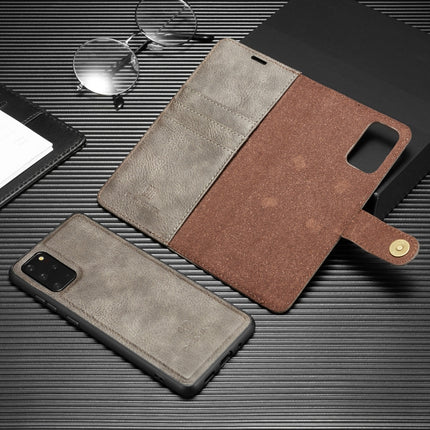 For Galaxy S20+ DG.MING Crazy Horse Texture Flip Detachable Magnetic Leather Case with Holder & Card Slots & Wallet(Grey)-garmade.com