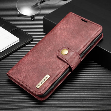 For Galaxy S20+ DG.MING Crazy Horse Texture Flip Detachable Magnetic Leather Case with Holder & Card Slots & Wallet(Red)-garmade.com