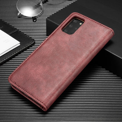 For Galaxy S20+ DG.MING Crazy Horse Texture Flip Detachable Magnetic Leather Case with Holder & Card Slots & Wallet(Red)-garmade.com