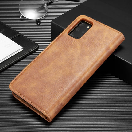 For Galaxy S20+ DG.MING Crazy Horse Texture Flip Detachable Magnetic Leather Case with Holder & Card Slots & Wallet(Brown)-garmade.com