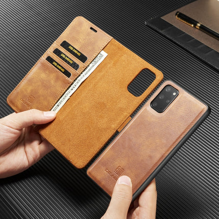 For Galaxy S20+ DG.MING Crazy Horse Texture Flip Detachable Magnetic Leather Case with Holder & Card Slots & Wallet(Brown)-garmade.com