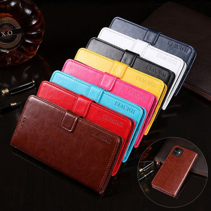 For iPhone 11 idewei Crazy Horse Texture Horizontal Flip Leather Case with Holder & Card Slots & Wallet(Black)-garmade.com