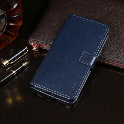 For iPhone 11 Pro idewei Crazy Horse Texture Horizontal Flip Leather Case with Holder & Card Slots & Wallet(Dark Blue)-garmade.com