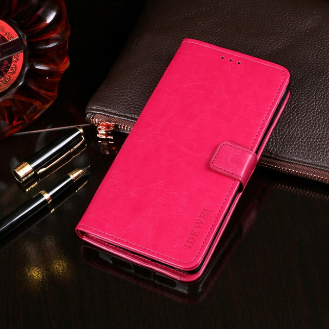 For iPhone 11 Pro Max idewei Crazy Horse Texture Horizontal Flip Leather Case with Holder & Card Slots & Wallet(Rose Red)-garmade.com