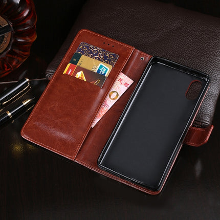 For iPhone X idewei Crazy Horse Texture Horizontal Flip Leather Case with Holder & Card Slots & Wallet(Brown)-garmade.com