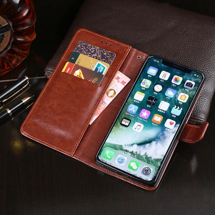 For iPhone X idewei Crazy Horse Texture Horizontal Flip Leather Case with Holder & Card Slots & Wallet(Brown)-garmade.com