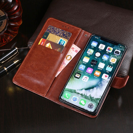 For iPhone X idewei Crazy Horse Texture Horizontal Flip Leather Case with Holder & Card Slots & Wallet(Sky Blue)-garmade.com