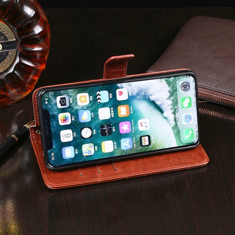 For iPhone X idewei Crazy Horse Texture Horizontal Flip Leather Case with Holder & Card Slots & Wallet(White)-garmade.com