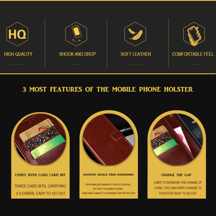 For iPhone XS Max idewei Crazy Horse Texture Horizontal Flip Leather Case with Holder & Card Slots & Wallet(Brown)-garmade.com