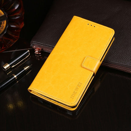 For iPhone XS Max idewei Crazy Horse Texture Horizontal Flip Leather Case with Holder & Card Slots & Wallet(Yellow)-garmade.com