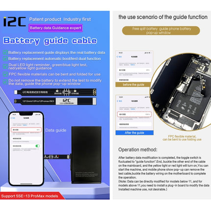 For iPhone 12 mini / 12 / 12 Pro / 12 Pro Max / SE3 i2C Battery Boot Strap Test Flex Cable-garmade.com