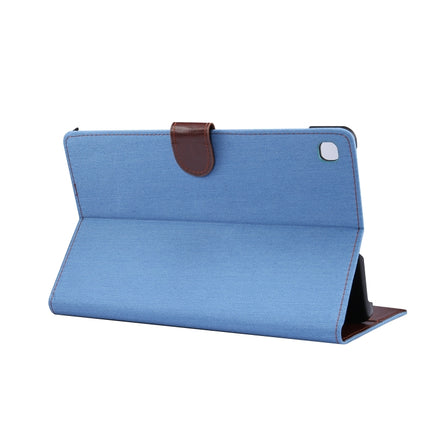 For Galaxy Tab S6 Lite P610 / P615 Horizontal Flip Denim Leather Case, with Holder & Card Slots & Wallet & Sleep / Wake-up Function(Light Blue)-garmade.com