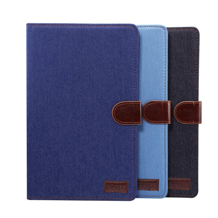 For Galaxy Tab S6 Lite P610 / P615 Horizontal Flip Denim Leather Case, with Holder & Card Slots & Wallet & Sleep / Wake-up Function(Light Blue)-garmade.com