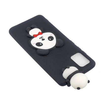 For Galaxy S20 Shockproof 3D Lying Cartoon TPU Protective Case(Panda with Red Bow)-garmade.com