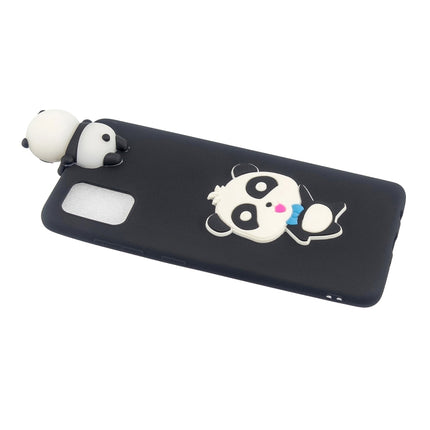 For Galaxy S20+ Shockproof 3D Lying Cartoon TPU Protective Case(Panda with Blue Bow)-garmade.com