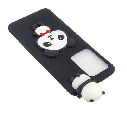 For Galaxy S20 Ultra Shockproof 3D Lying Cartoon TPU Protective Case(Panda with Red Bow)-garmade.com