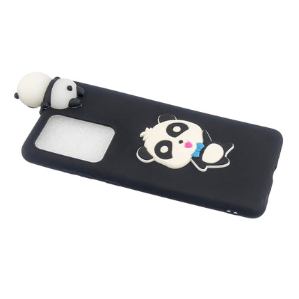 For Galaxy S20 Ultra Shockproof 3D Lying Cartoon TPU Protective Case(Panda with Blue Bow)-garmade.com