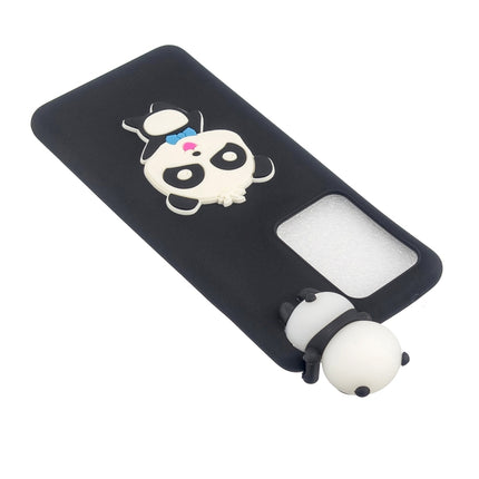 For Galaxy S20 Ultra Shockproof 3D Lying Cartoon TPU Protective Case(Panda with Blue Bow)-garmade.com