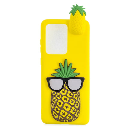 For Galaxy S20 Ultra Shockproof 3D Lying Cartoon TPU Protective Case(Pineapple)-garmade.com