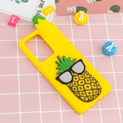 For Galaxy S20 Ultra Shockproof 3D Lying Cartoon TPU Protective Case(Pineapple)-garmade.com