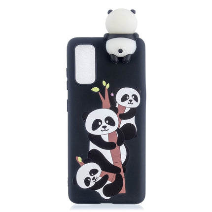 For Galaxy S20+ Shockproof Cartoon TPU Protective Case(Three Pandas)-garmade.com