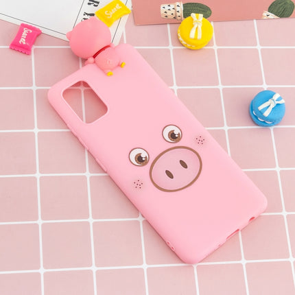 For Galaxy S20+ Shockproof Colored Painted Lying Cartoon TPU Protective Case(Pink Pig)-garmade.com