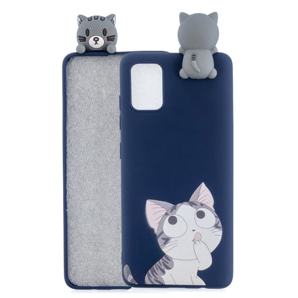 For Galaxy S20+ Shockproof Colored Painted Lying Cartoon TPU Protective Case(Big Face Cat)-garmade.com