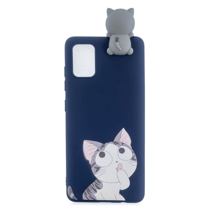 For Galaxy S20+ Shockproof Colored Painted Lying Cartoon TPU Protective Case(Big Face Cat)-garmade.com