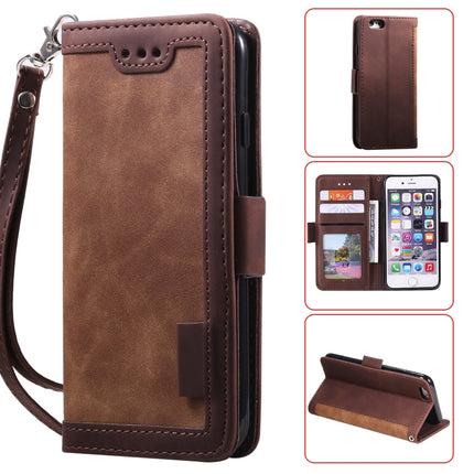 For iPhone SE 2020 / 8 / 7 Retro Splicing Horizontal Flip Leather Case with Card Slots & Holder & Wallet(Brown)-garmade.com