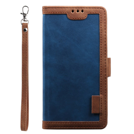 For iPhone SE 2020 / 8 / 7 Retro Splicing Horizontal Flip Leather Case with Card Slots & Holder & Wallet(Blue)-garmade.com