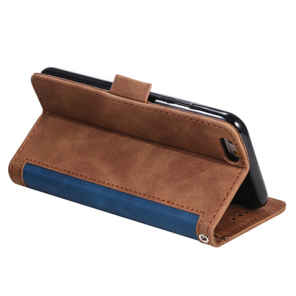 For iPhone SE 2020 / 8 / 7 Retro Splicing Horizontal Flip Leather Case with Card Slots & Holder & Wallet(Blue)-garmade.com