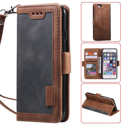For iPhone SE 2020 / 8 / 7 Retro Splicing Horizontal Flip Leather Case with Card Slots & Holder & Wallet(Grey)-garmade.com