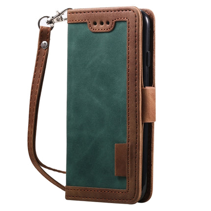 For iPhone SE 2020 / 8 / 7 Retro Splicing Horizontal Flip Leather Case with Card Slots & Holder & Wallet(Green)-garmade.com