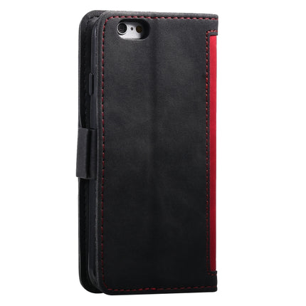For iPhone SE 2020 / 8 / 7 Retro Splicing Horizontal Flip Leather Case with Card Slots & Holder & Wallet(Red)-garmade.com
