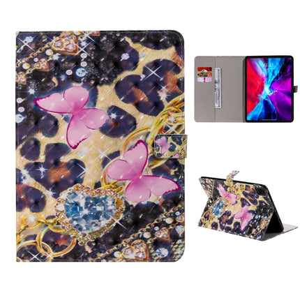 For iPad Pro 11 (2020) 3D Colored Drawing Horizontal Flip Leather Tablet Case with Holder & Card Slot & Wallet(Pink Butterfly)-garmade.com