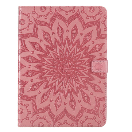 For iPad Pro 11 (2020) Pressed Printing Sunflower Pattern Horizontal Flip PU Leather Tablet Case with Holder & Card Slots & Wallet(Pink)-garmade.com