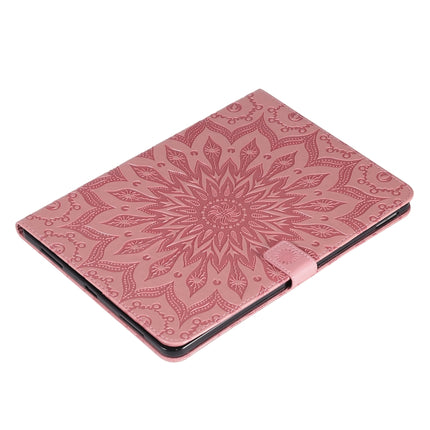 For iPad Pro 11 (2020) Pressed Printing Sunflower Pattern Horizontal Flip PU Leather Tablet Case with Holder & Card Slots & Wallet(Pink)-garmade.com